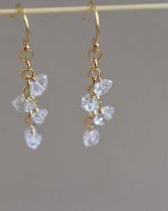 Střípky, hekimer diamond, náušnice