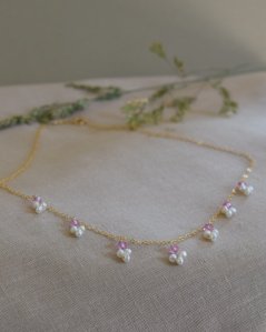 boho chic nahrdelnik s perlami a topazy