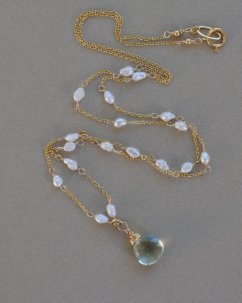 boho svatebni sperky s perlami, gold filled