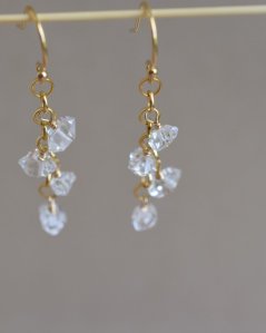 Střípky, hekimer diamond, náušnice