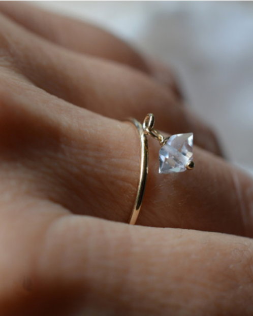 Hekimer diamond, prstýnek