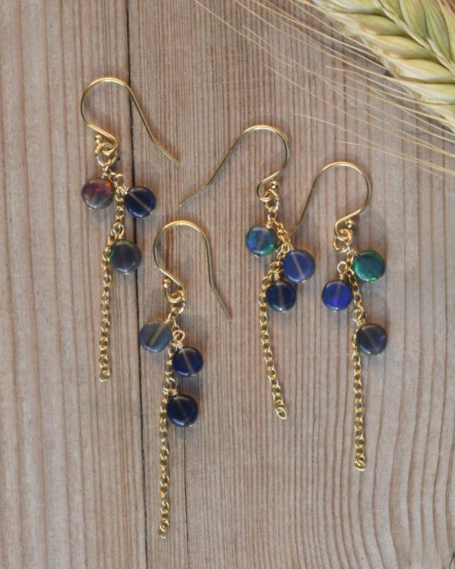 nausnice etiopsky opal gold filled