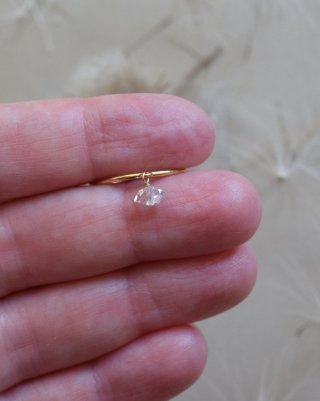 Hekimer diamond, prstýnek