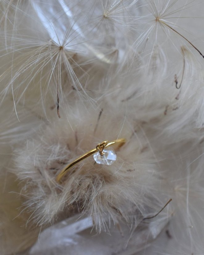 Hekimer diamond, prstýnek