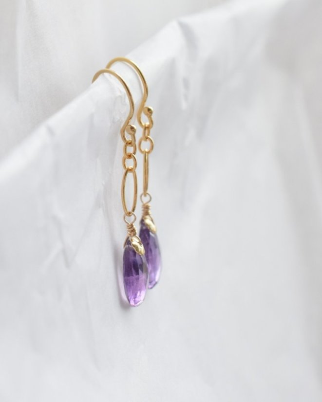 Květolístky s ametysty, náušnice