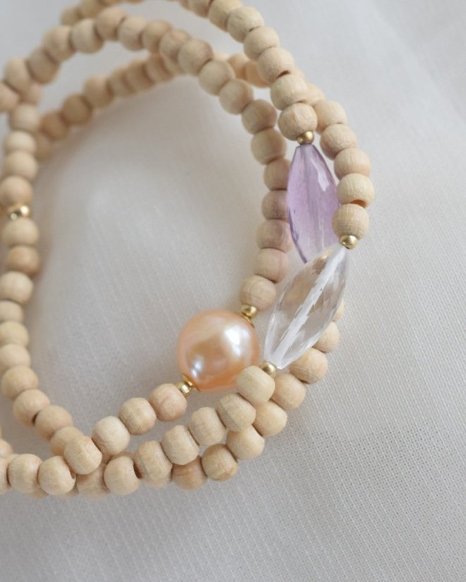 Moje esence, dřevěný s křišťálem, náramek